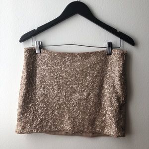 ZARA GOLD SEQUIN MINI SKIRT